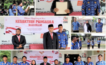 Badan Pengawas Pemilihan Umum Kabupaten Halmahera Tengah menggelar Upacara Peringatan Hari Kesaktian Pancasila di halaman Sekretariat Bawaslu Halteng, pada Rabu (01/10/2025)/Foto: Publikasi dan Pemberitaan Bawaslu Halmahera Tengah